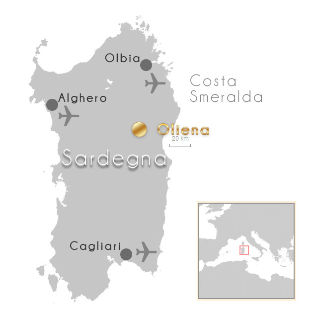 Map Sardinien Oliena