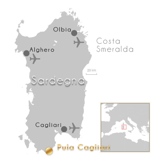 Map Sardinien Pula Cagliari