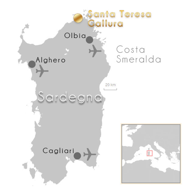 Map Sardinien Santa Teresa Gallura